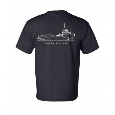 OMS Falcon Navy USA Made Preshrunk Cotton Pocket Tee