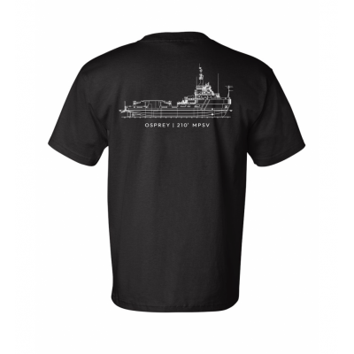 OMS Osprey Black USA Made Preshrunk Cotton Pocket Tee