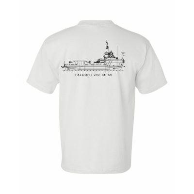 OMS Falcon White USA Made Preshrunk Cotton Pocket Tee