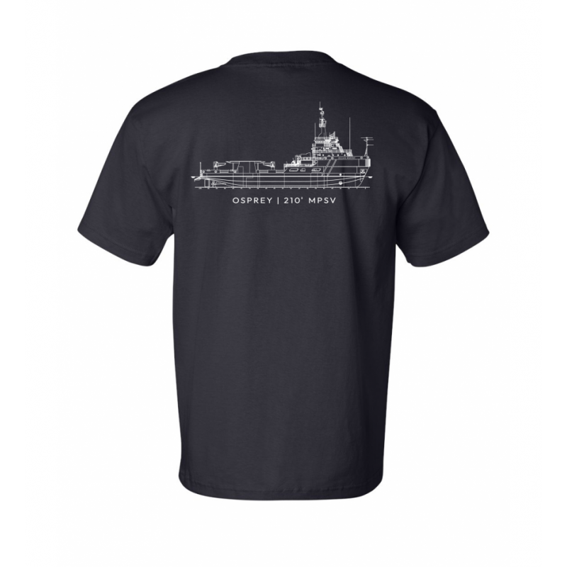 OMS Osprey Navy USA Made Preshrunk Cotton Pocket Tee