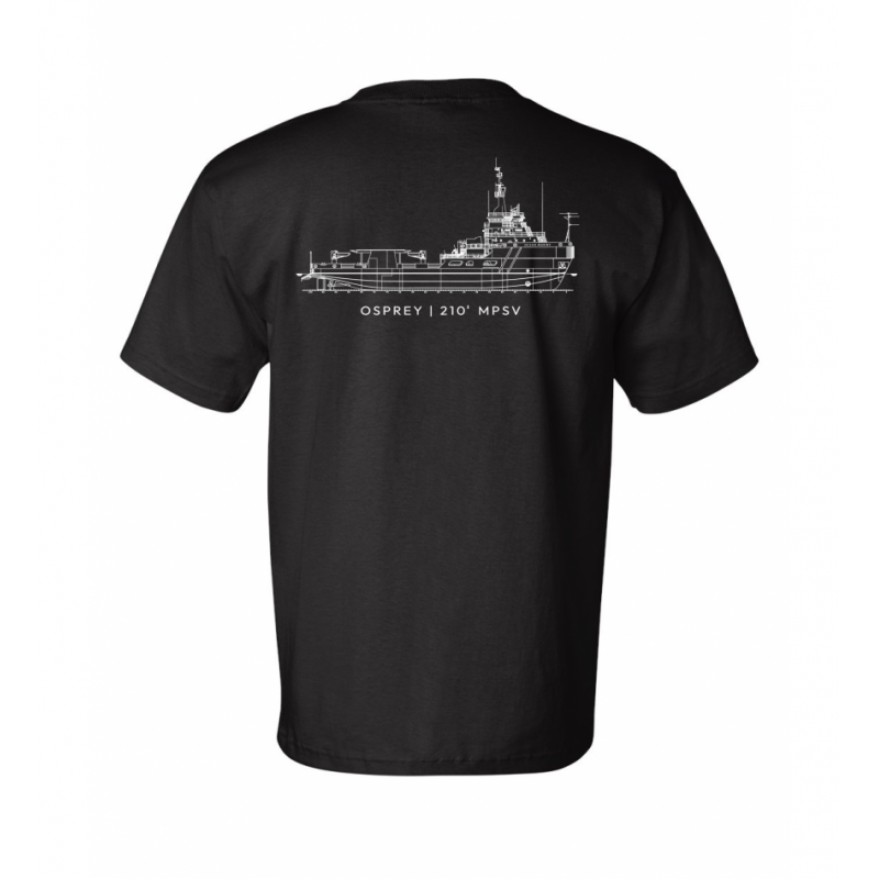 OMS Osprey Black USA Made Preshrunk Cotton Pocket Tee