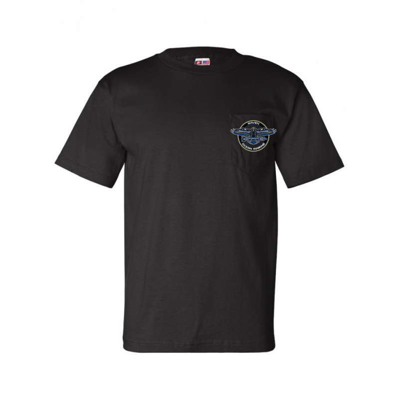 OMS Raven Black USA Made Preshrunk Cotton Pocket Tee