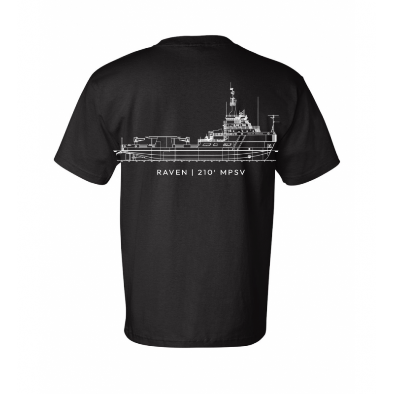 OMS Raven Black USA Made Preshrunk Cotton Pocket Tee